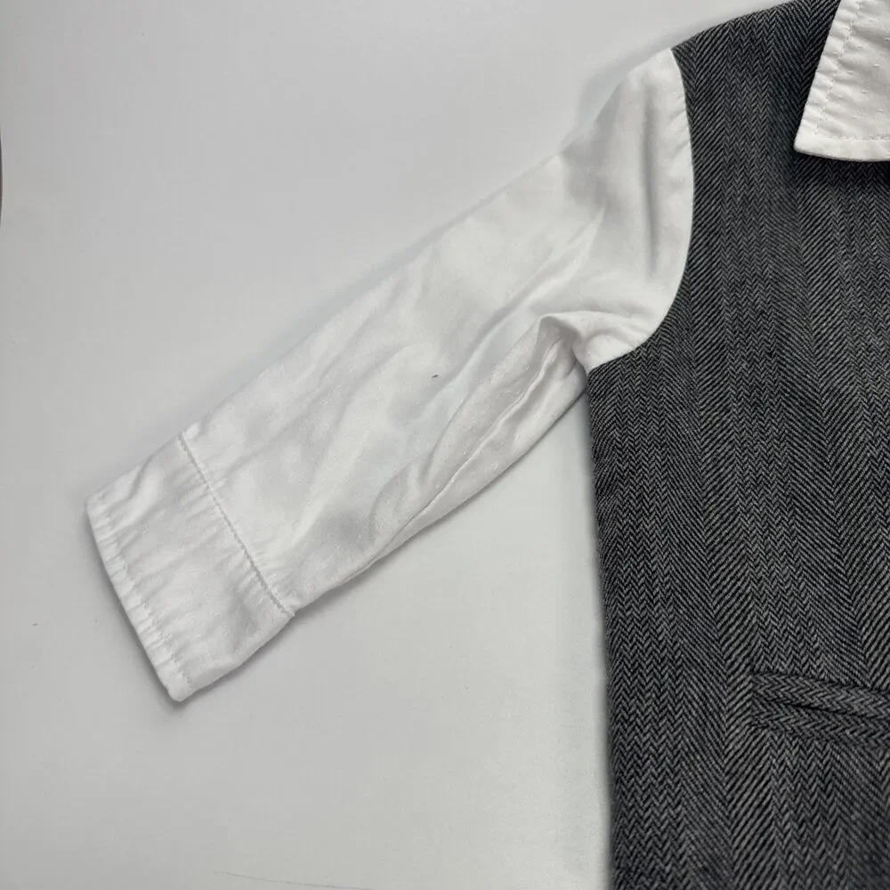 Fore!! Axel & Hudson 12-18M Boys Outfit Sewn On Vest Shirt Pants Herringbone Set